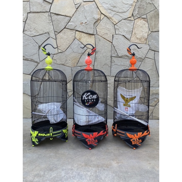 SANGKAR KANDANG LOVEBIRD RADJA 3D CARBON MERAH,HIJAU DAN ORANGE