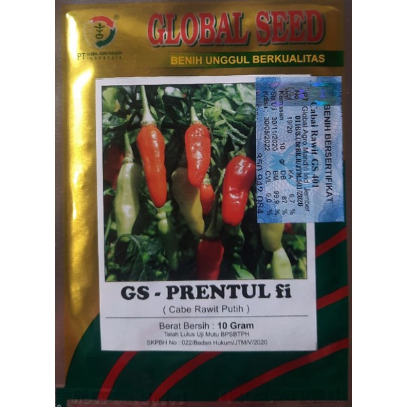 GS PRENTUL F1 ISI KEMASAN 10 GRM/BIBIT CABAI RAWIT/BENIH CABAI RAWIT/CABAI PRENTUL/CABAI INUL/CABAI