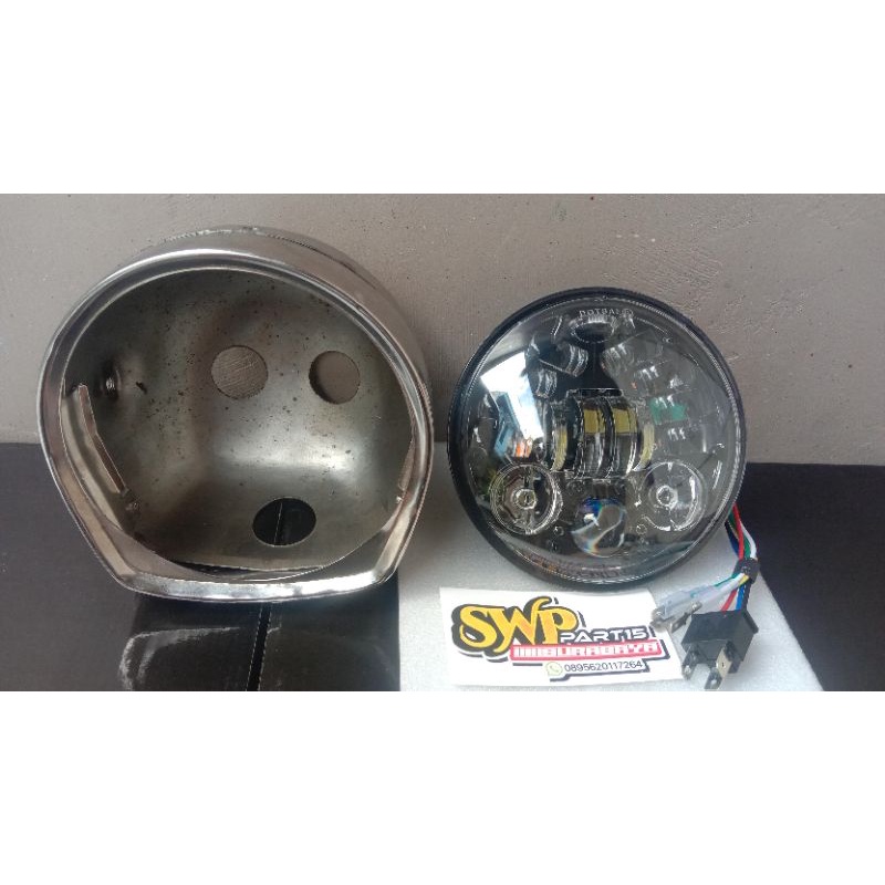 Daymaker 5 75inch lampu daymaker 16 LED set batok Vanvan