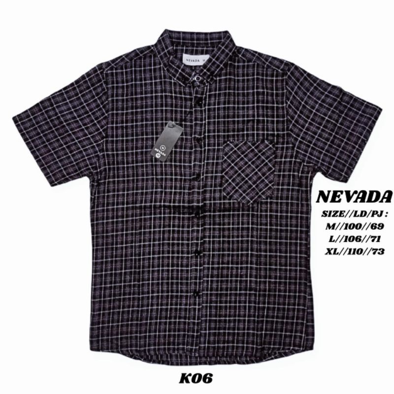 KEMEJA PRIA LENGAN PENDEK FLANEL BRAND NEVADA ORIGINAL MATAHARI