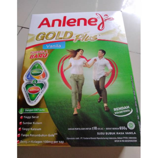 Anlene gold plus 650 gr / Anlene gold plus Vanila / Susu Anlene Gold Original 825 gr
