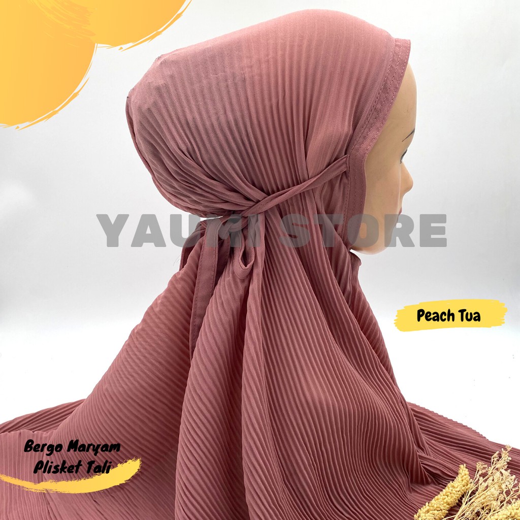 Jilbab Instan Bergo Maryam Plisket Tali Premium