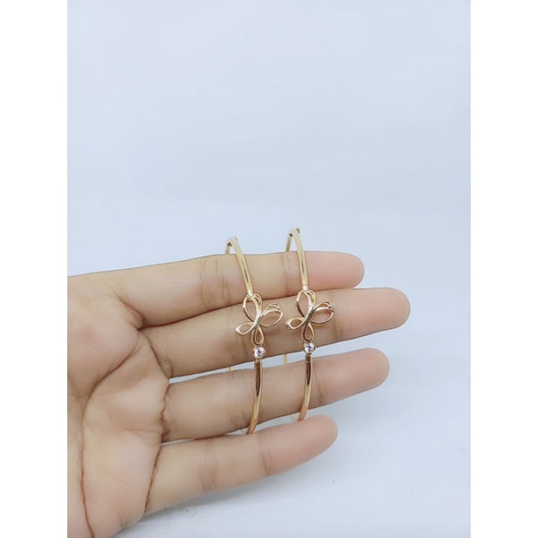 GELANG PERAK 925 ASLI LAPIS EMAS/GELANG BANGLE KUPU KUPU/GELANG ASLI SILVER/GELANG FASHION WANITA