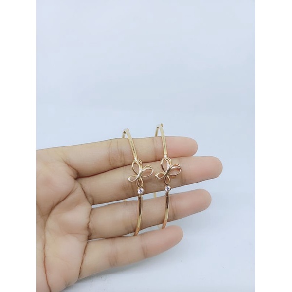 GELANG PERAK 925 ASLI LAPIS EMAS/GELANG BANGLE KUPU KUPU/GELANG ASLI SILVER/GELANG FASHION WANITA