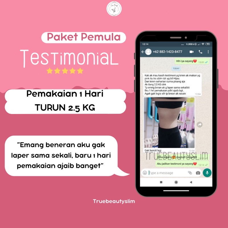 PAKET DIET Truebeautyslim OBAT DIET PELANGSING ALAMI  Ampuh Mengecilkan Perut Buncit ( ISI 2 Kapsul diet Pagi dan Malam ) Paket BEST SELLER - FREE MINI GOLD