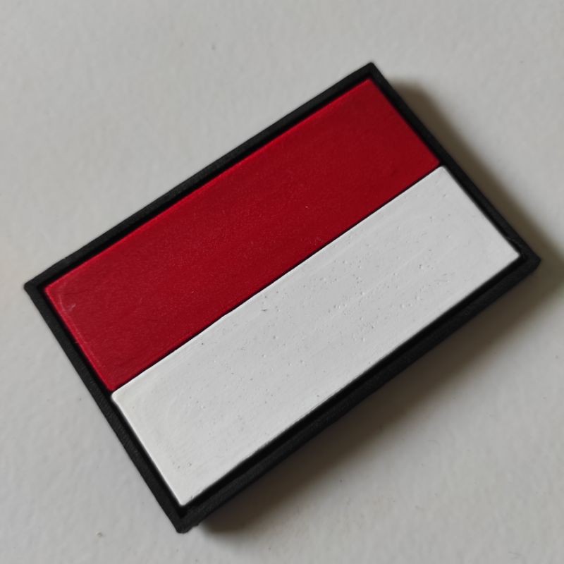 PATCH RUBBER LOGO BENDERA INDONESIA MERAH PUTIH/TEMPELAN EMBLEM KARET VELCRO