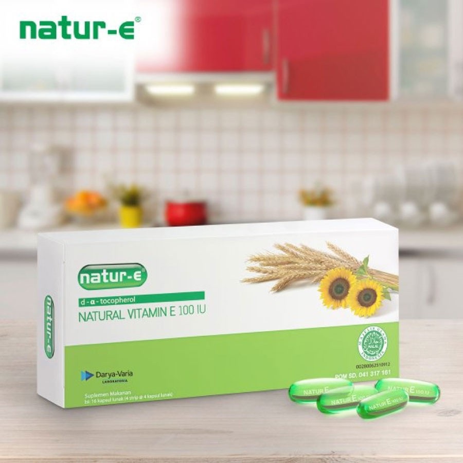 Natur-E 100 IU Suplemen Kulit isi 16 Kapsul / NATUR E / Natural / Vitamin E / Suplemen / Kecantikan