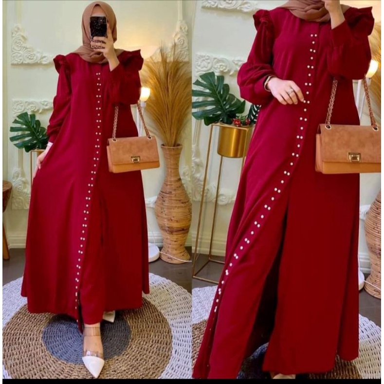 Setelan Longtunik Voxy mutiara plus celana / setelan voxy / oneset voxy / oneset mutiara