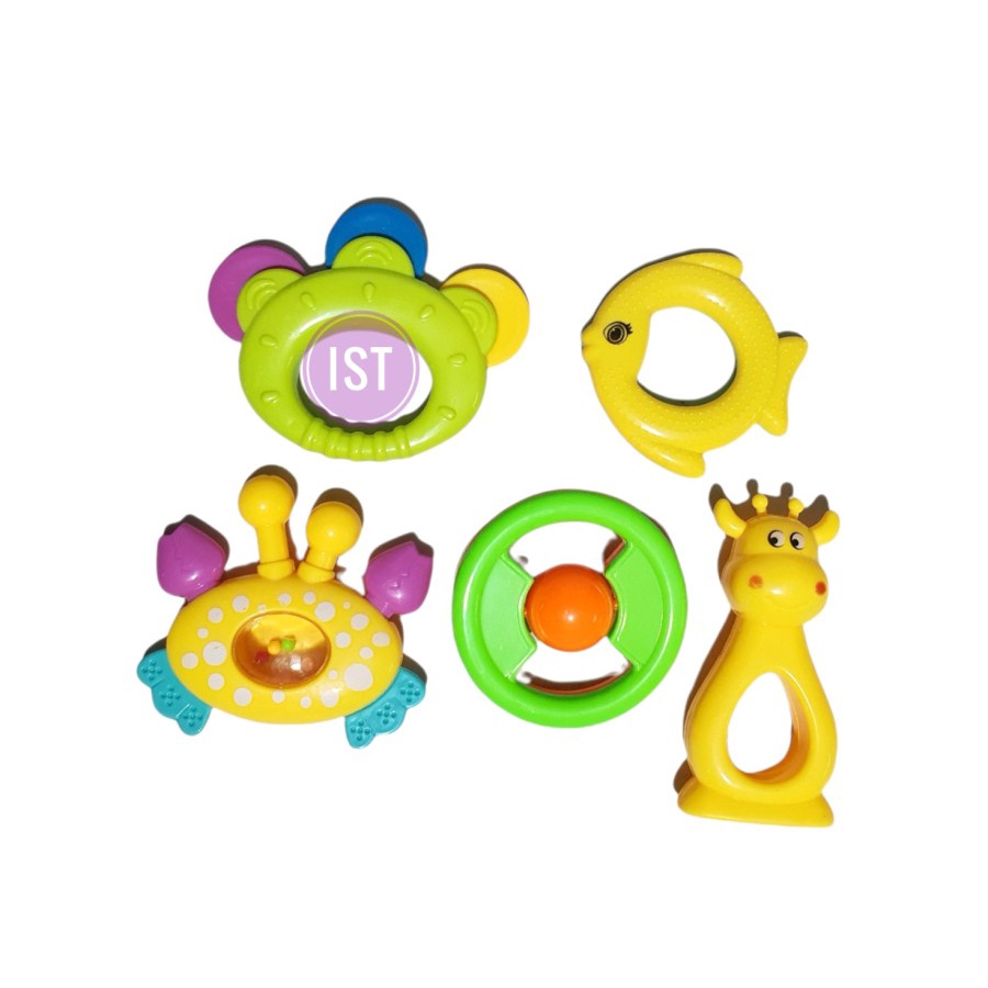 MWN Mainan Bayi Baby Toys Rattle Mainan Krincingan Bayi Set 5 pcs BM8005