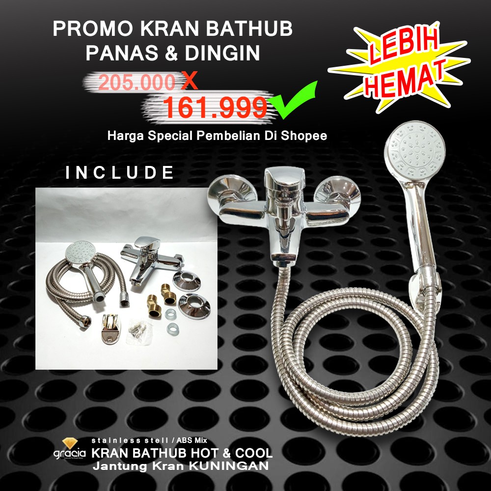 Kran Shower Panas Dingin / Kran Bathub / Kran Shower Bathub Panas Dingin Stainless