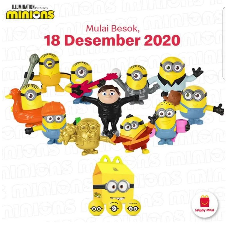 Mcd Mcdonalds Happy Meal Minion Gold - Non Gold Periode 2 - Rise of Gru Desember 2020