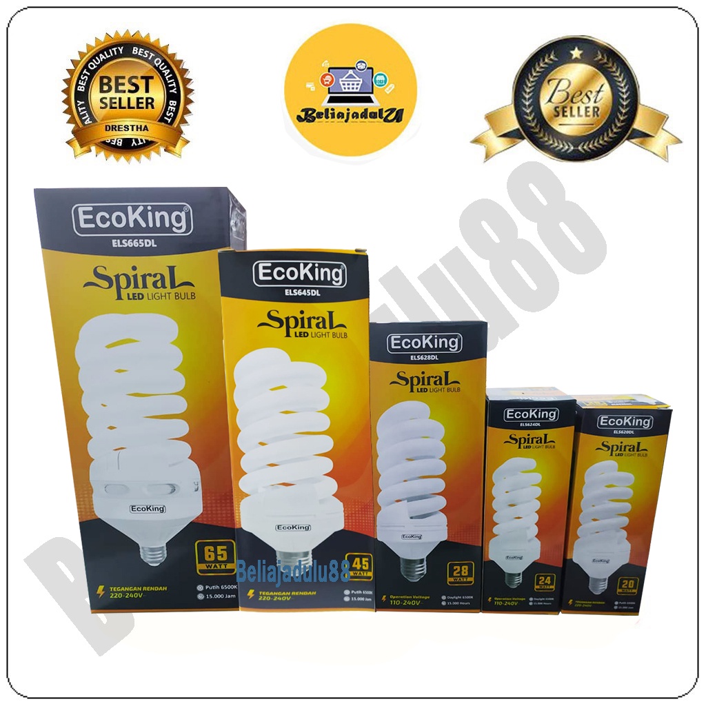 Beliajadulu88 Lampu Hemat Energi Termurah PLC Spiral 45 Watt Jumbo Super Terang ecoking