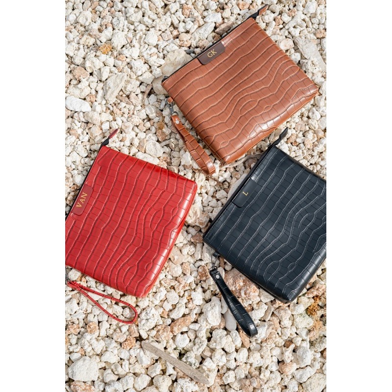 Nonataliashop - Big Croco Clutch (Free Inisial 2 Huruf)