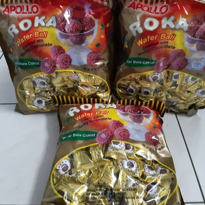 

Coklat Appolo Roka Wafer Ball Isi 80