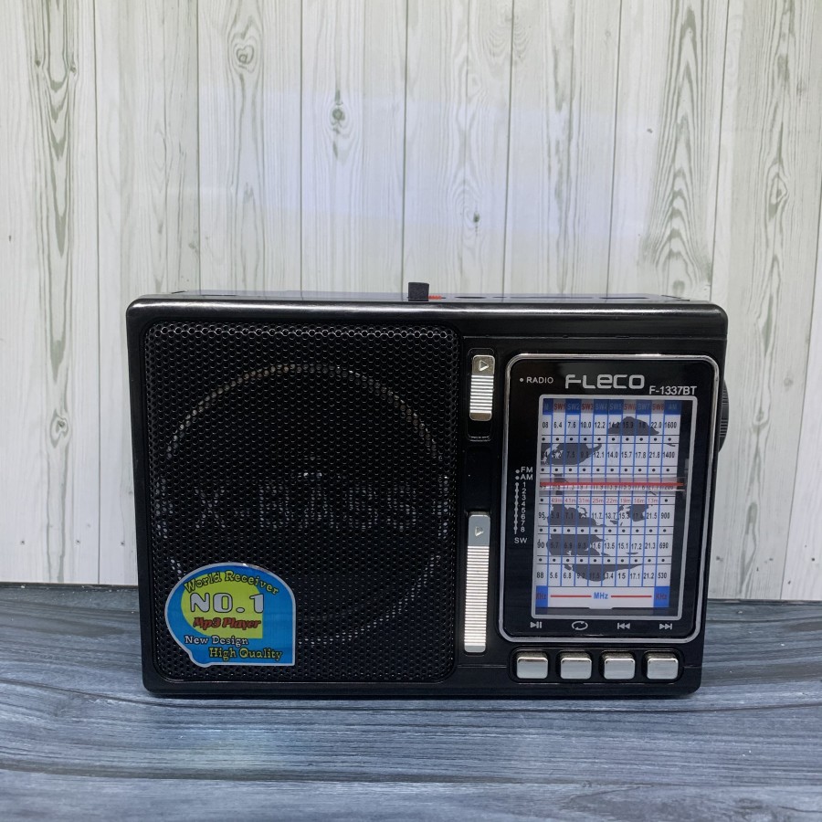 Radio Bluetooth Fleco F-1337BT / F 1338BT 10 band dengan Senter Memory USB/SD/TF Card - Radio Jadul
