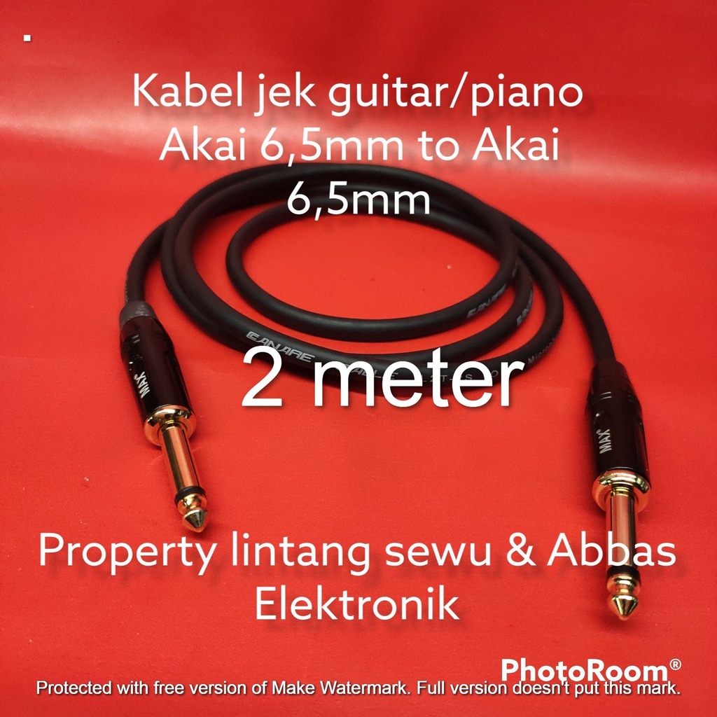 KABEL JEK GITAR PIANO  AKAI 6.5MM TO AKAI 6.5MM MAX 2 METER