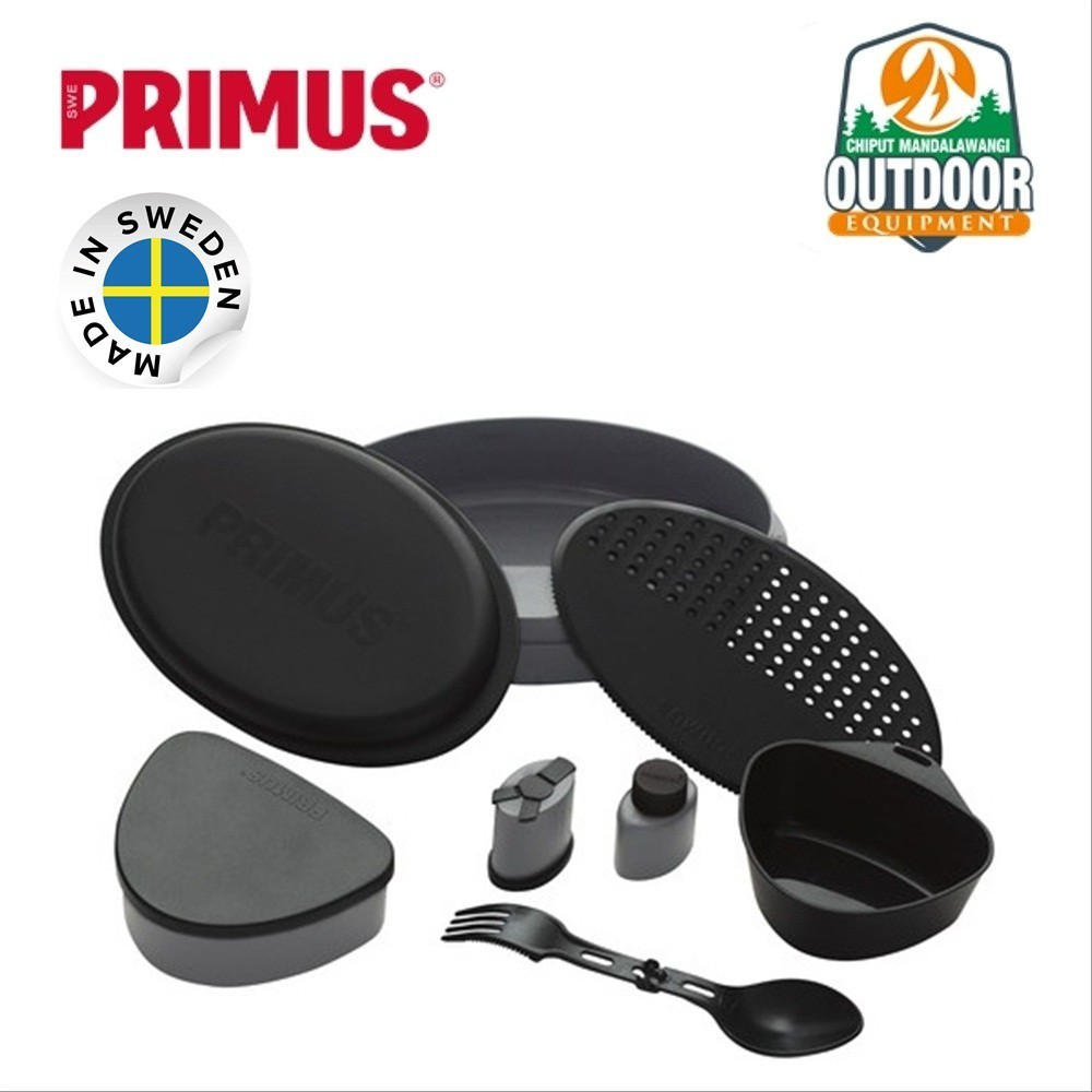 Primus Meal Set Green Tempat Makan Gelas Mangkuk Sendok Garpu Outdoor