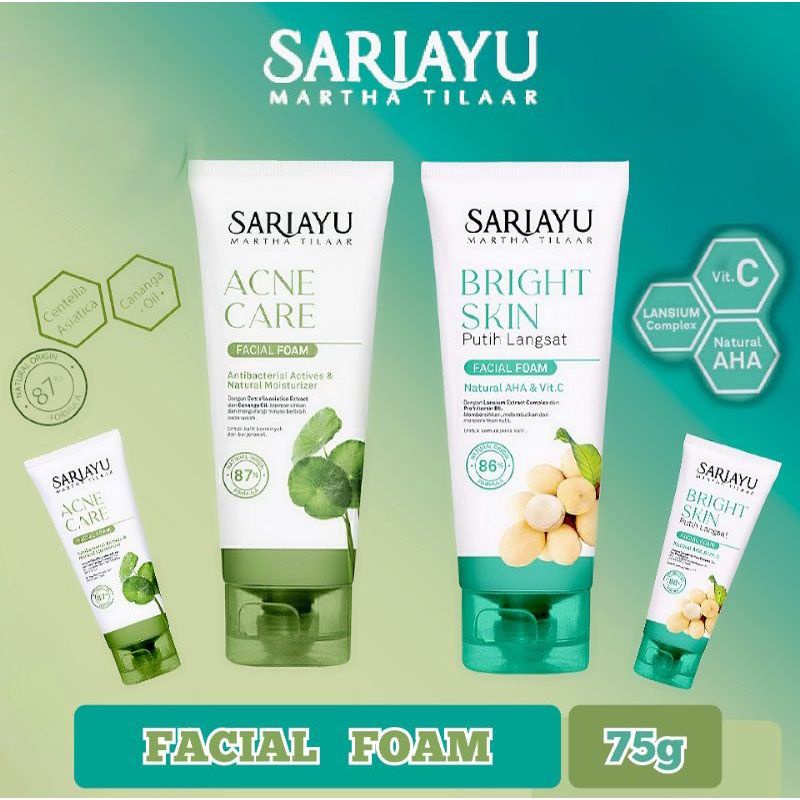 [75gr] Sariayu Facial Foam Bright Skin Putih Langsat | Acne Care Facial Foam