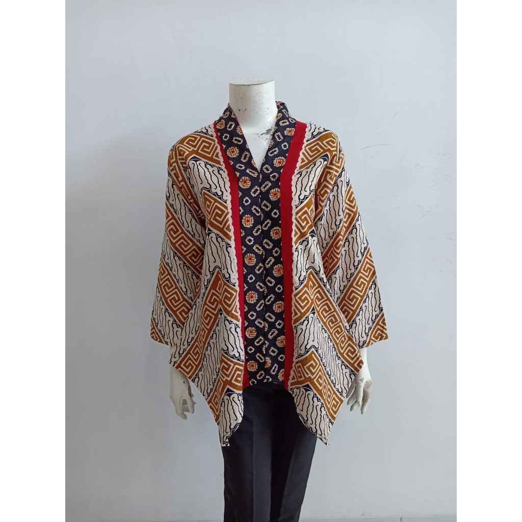 LINGGAR BLUS BATIK TIGA NEGERI | ATASAN BATIK WANITA BUSUI MOTIF BUNGA