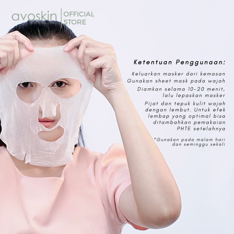 AVOSKIN AHA BHA PHA Sheet Mask - Masker Pencerah Pelembab Perawatan Eksfoliasi Sel Kulit Mati Wajah