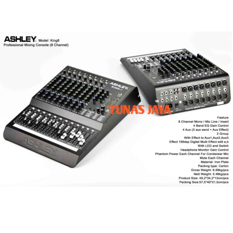 MIXER ASHLEY KING8 MIXER 8 CHANNEL ASHLEY KING8 ORIGINAL MIXER ASHLEY KING 8 MODEL TERBARU