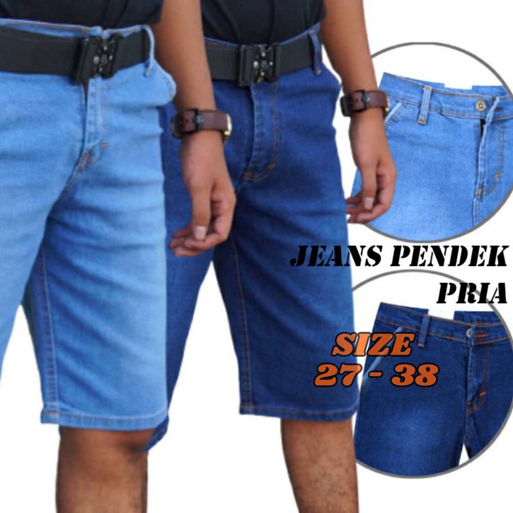 CELANA JEANS PENDEK PRIA /CELANA PENDEK STANDAR REGULER PRIA / SIZE 27 Sampai 38