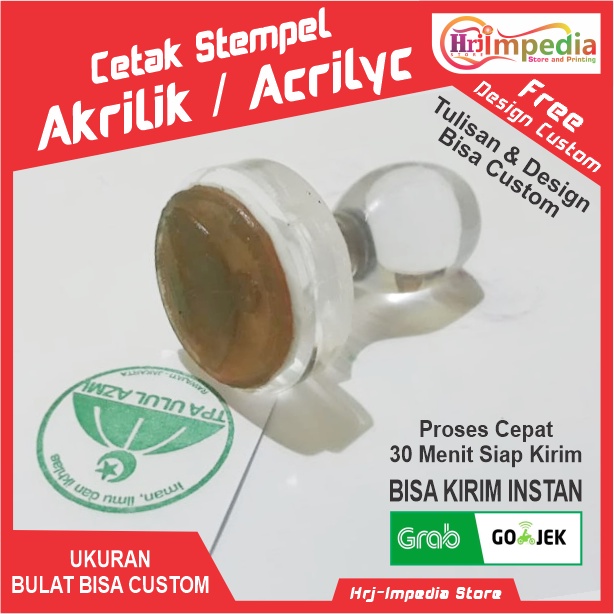 

Cetak Stempel Gagang Akrilik Acrylic Bentuk Bulat Stempel Biasa Acrylik