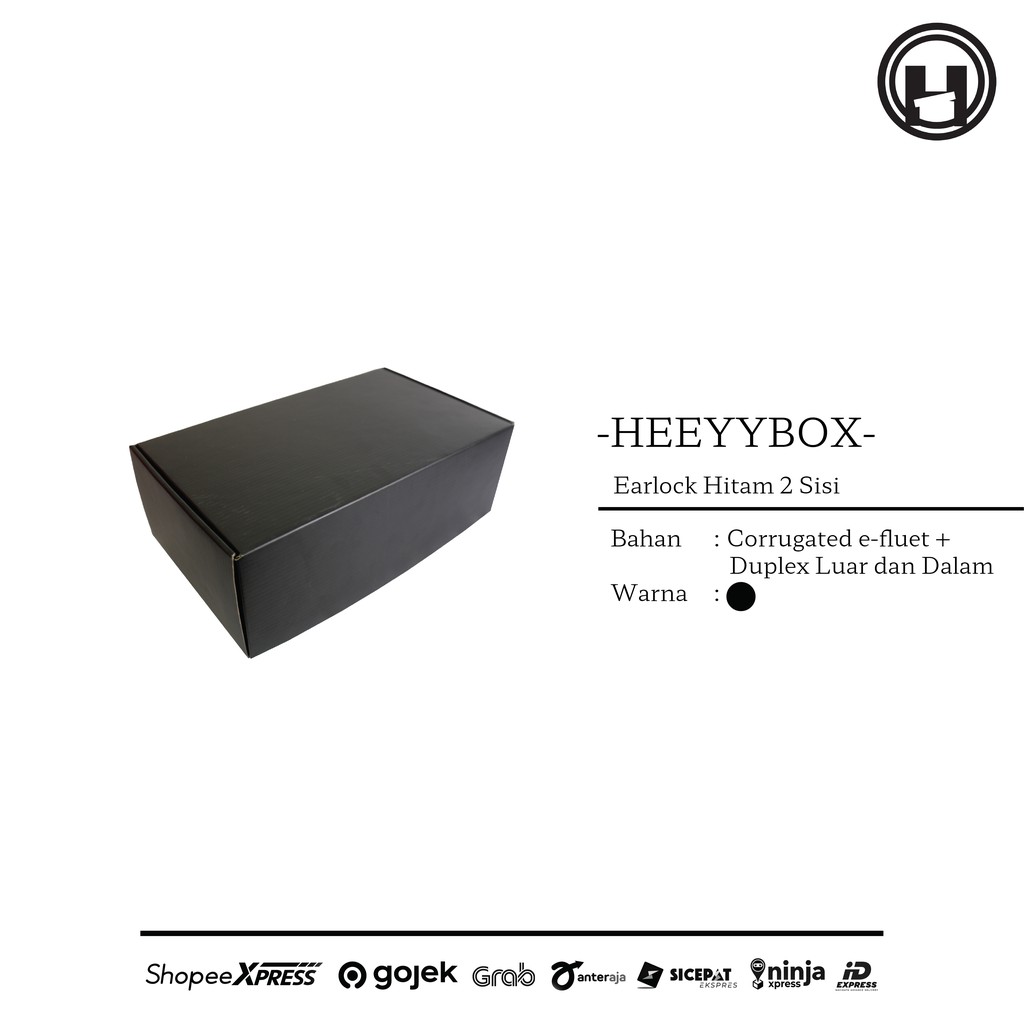 

box earlock black full luar dalam readystock siap dipakai size : 29x17x10 lsg order