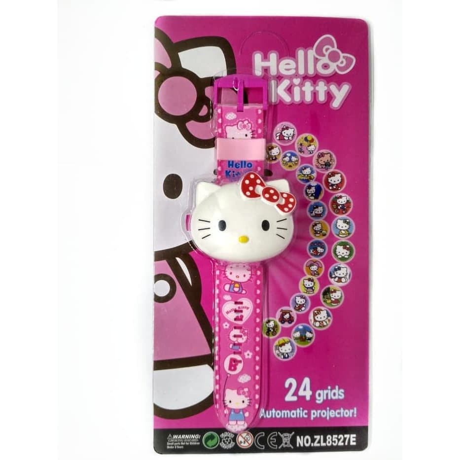 Best Promo! JAM TANGAN ANAK PEREMPUAN PROYEKTOR HELLO KITTY LAMPU JUMBO Sale!