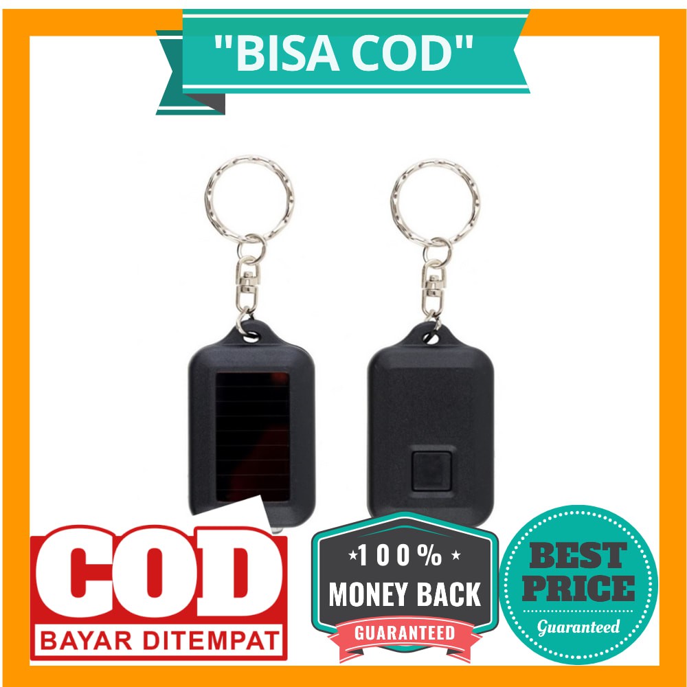 TaffLED Mini Led Solar Power Rechargeable Flashlight + Keychain - XY - Black