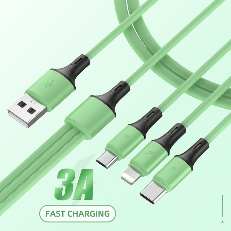 (Buy 1 Get 1) Kabel Data / Charger Micro Usb / Type c 3A Bahan Silikon Panjang 120cm Untuk Android