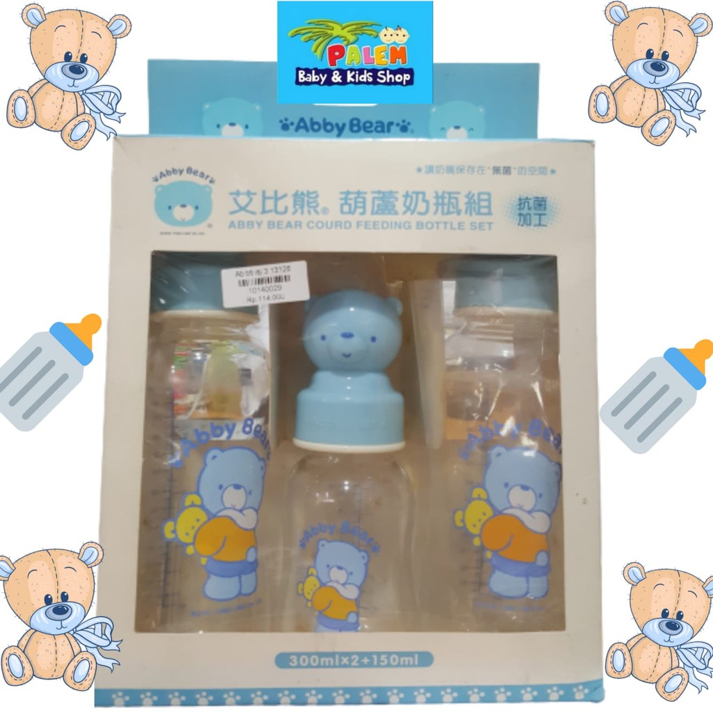 abby bear courd feeding bottle set isi 3 13126/botol susu