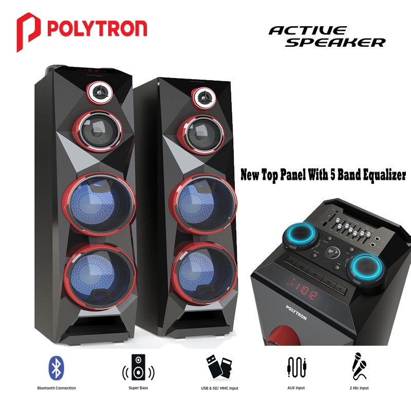 Speaker Aktif Polytron PAS-8C28 | Speaker Aktif Polytron Super Bass Bluetooth + EDR With 5 Band Equalizer