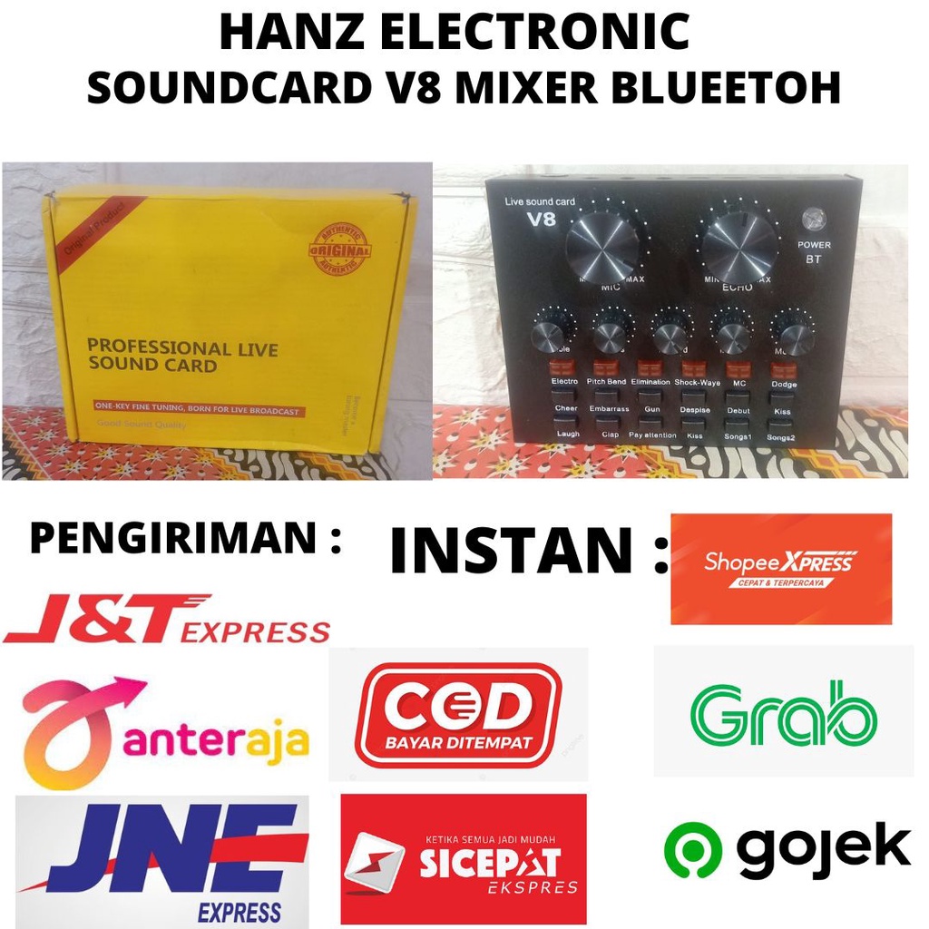 Sound card V8 Mixer Bluetooth SoundCard V8 Audio Soundcard