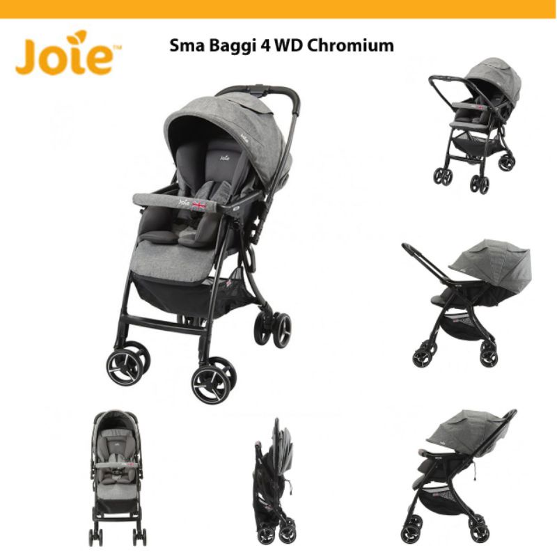 Stroller Joie Sma Baggi 4 WD Chromium - kereta dorong bayi
