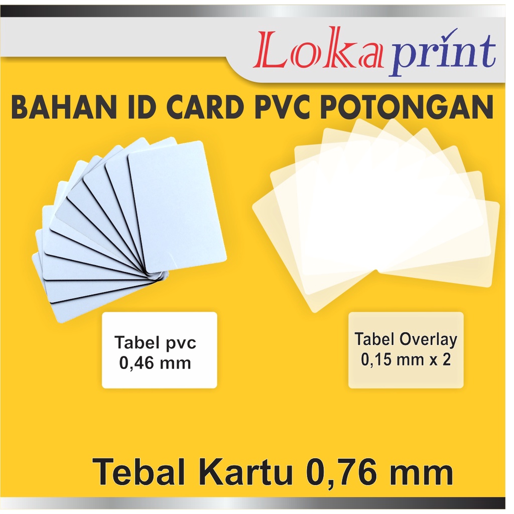 Bahan ID Card PVC Potongan Inkjet kosongan Blank 10 Pcs Tinggal Print