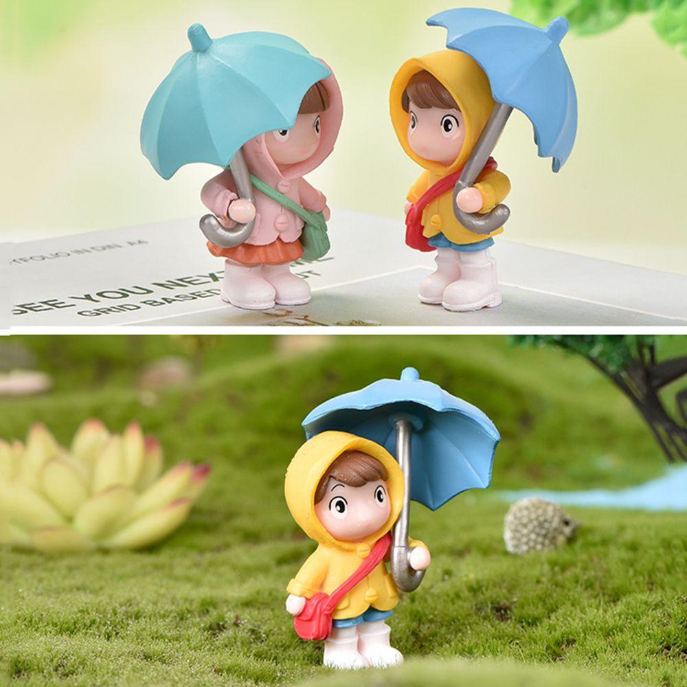 TOP Patung Miniatur Lucu Mini Desktop Craft Payung Cewek