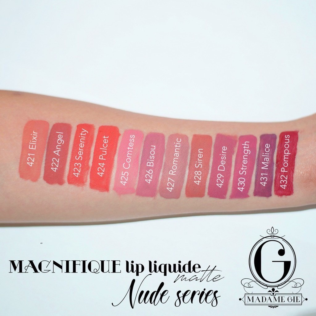 READY Madame Gie Magnifique Lip Liquid Lip Cream Matte Classic Nude Series Make Up Bibir ORIGINAL 100%