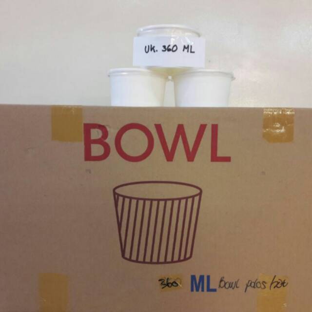 

Paper bowl (mangkok kertas) 360 ml include tutup (1 dus 500 pcs)
