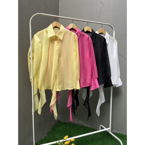 YOONHA ORGANZA SHIRT/KEMEJA ORGANZA PREMIUM/ORGANZA BANGKOK/KEMEJA KOREA/KEMEJA NAGITA
