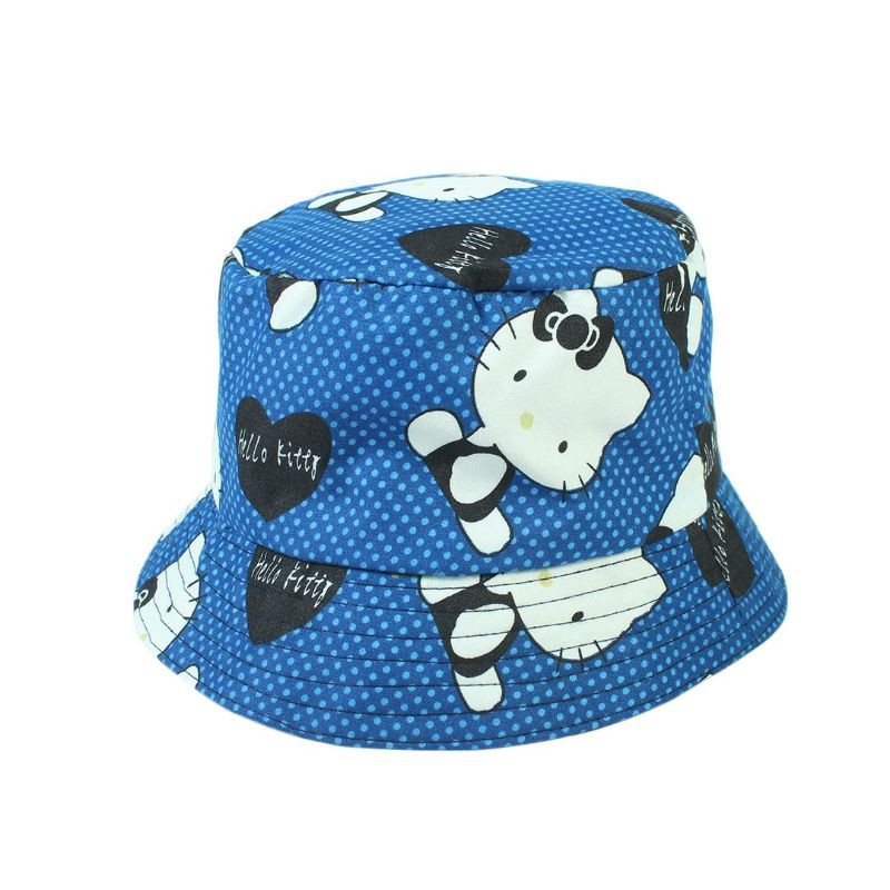 Topi Anak Visor Bucket Karakter | BUCKET HAT ANAK Murah | TOPI VISOR CORONA-Hello kitty biru