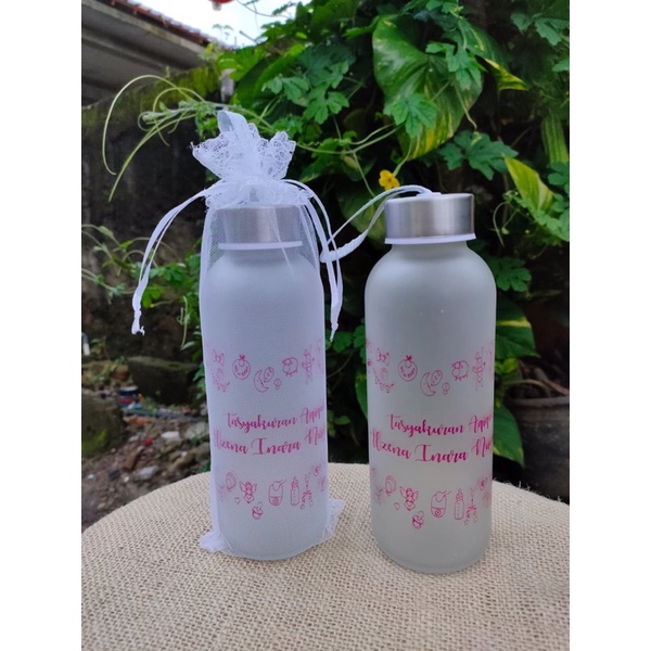 Souvenir botol kaca Dove custom kemas tile