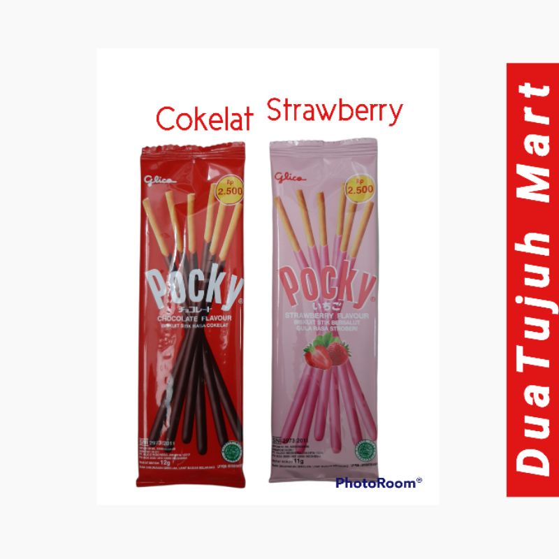 Pocky Cokelat &amp; Strawberry Sachet 12 Gram