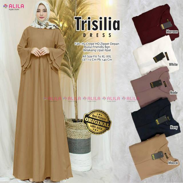 Preloved gamis warna navy brand alila