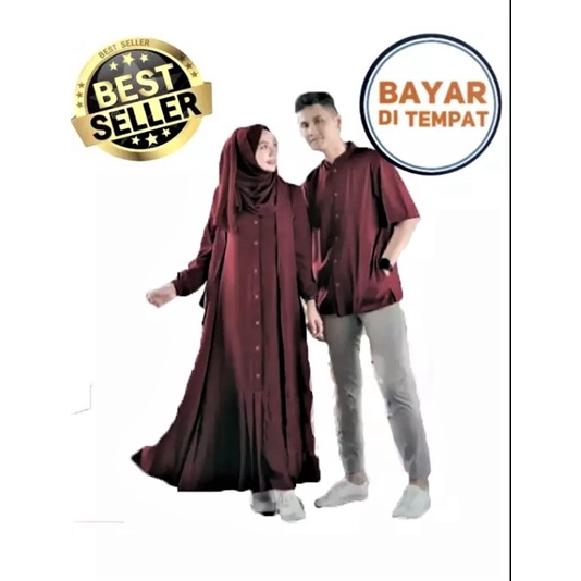ARISTA COUPLE Baju Gamis Couple Modern 2020 Pasangan Baju Couple Keluarga Couple Pasangan Muslim Baju Couple Kondangan/Gamis Couple Pasangan Kemeja Muslim Baju Couple Kemeja Baju Couple