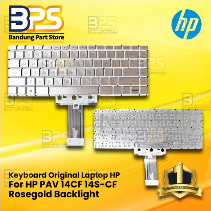 Keyboard Original HP PAV 14CF 14S-CF Rosegold Backlight