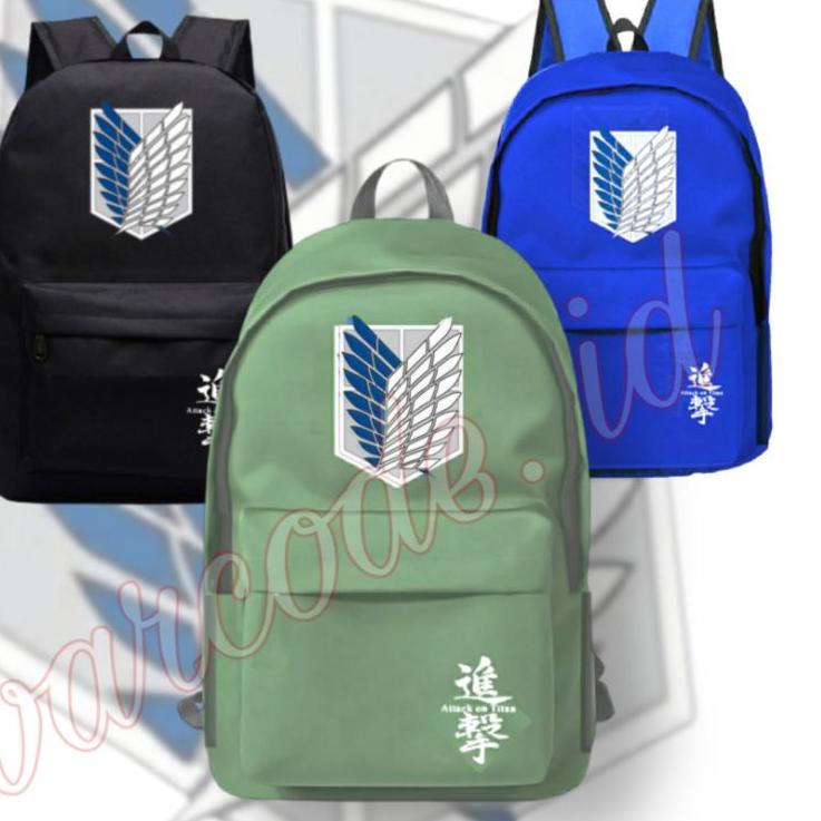 Murah Pilihan Tas Sekolah Ransel Pria Backpack Fashion Cowok Cewek SMP SMA SD SMU Murah Peonia Kent Distro Murmer Anime AOT Denim Attack on titan