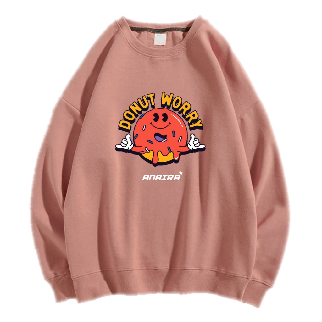 DONUT WORRY SWEATER CREWNECK PRIA WANITA Size M-XXL