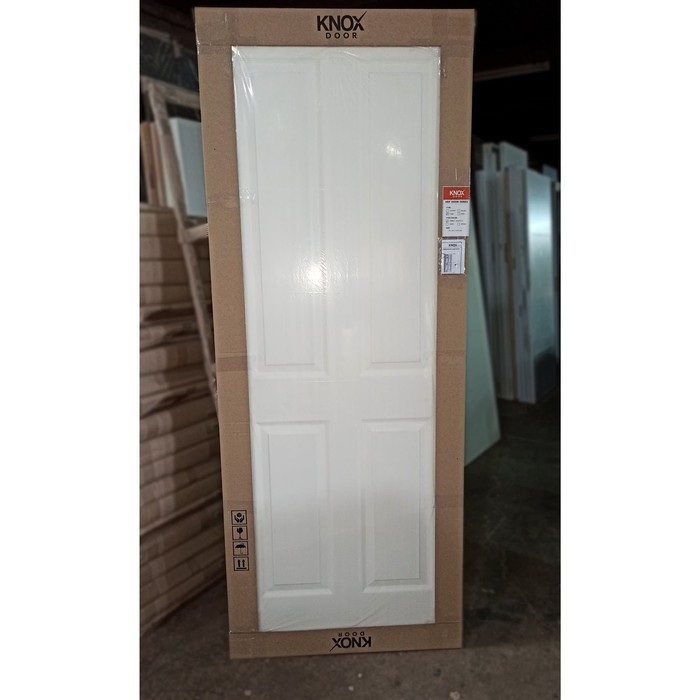 PINTU KAYU HDF COMO SERIES KUSEN ALUMUNIUM FULLSET WITH HANDLE