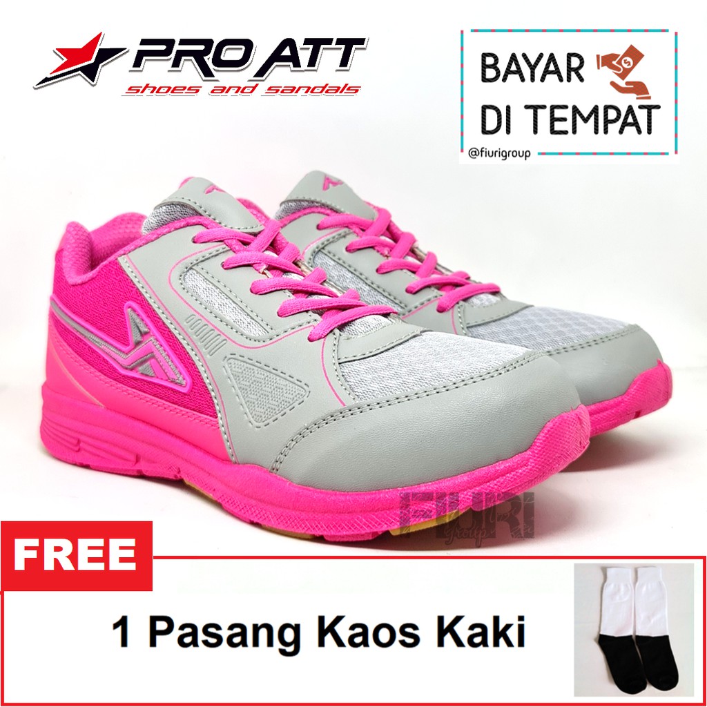 FIURI - Pro ATT Original - LG 679 Pink 37-40 - Sepatu Kets Wanita - Sepatu Sneakers Wanita - Sepatu Olahraga Sport Wanita - Sepatu Casual - Sepatu Jogging Lari Fitness Gym Senam Wanita - Sepatu Cewek - Sepatu Sekolah Bertali SD SMP SMA